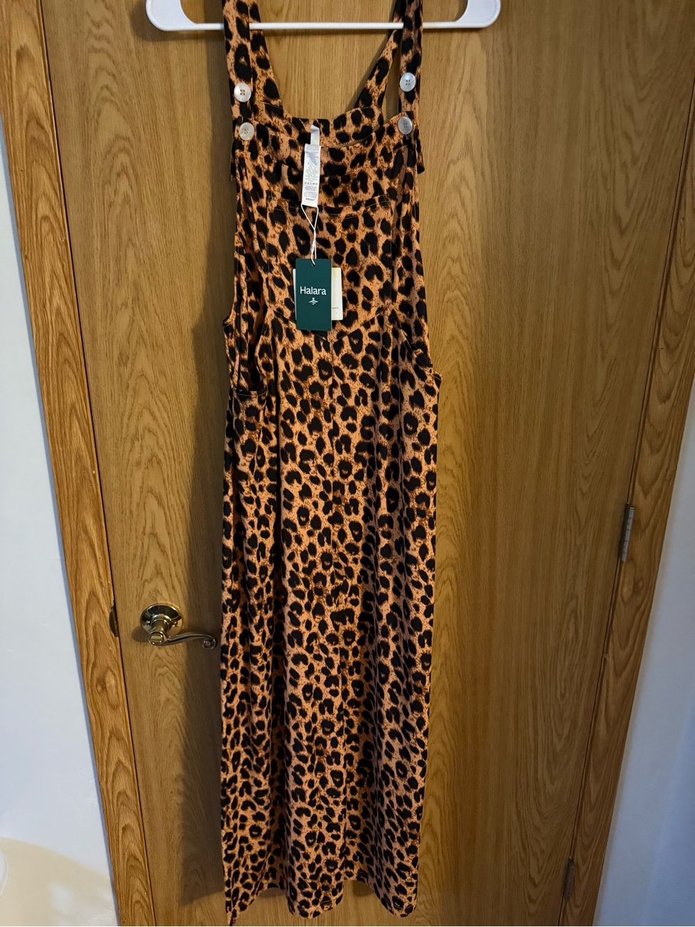 Halara Leopard Print Overalls Brown